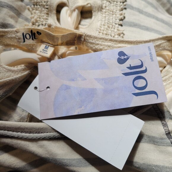 Striped Knit Top With Lace-Up Back Design For Juniors By Jolt  Medium  Cotton & - Picture 3 of 10